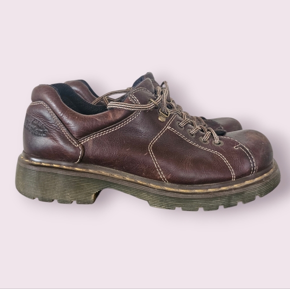 Dr. Martens VTG Dark Brown Leather Oxfords Grunge Rock Workwear Shoes Sz 11